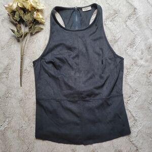 GF Collection Faux Suede Look Gray Sleeveless Top Size M